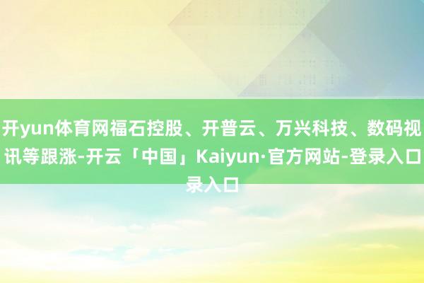 开yun体育网福石控股、开普云、万兴科技、数码视讯等跟涨-开云「中国」Kaiyun·官方网站-登录入口