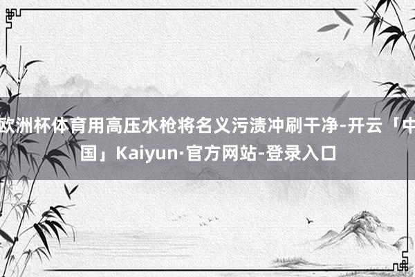 欧洲杯体育用高压水枪将名义污渍冲刷干净-开云「中国」Kaiyun·官方网站-登录入口
