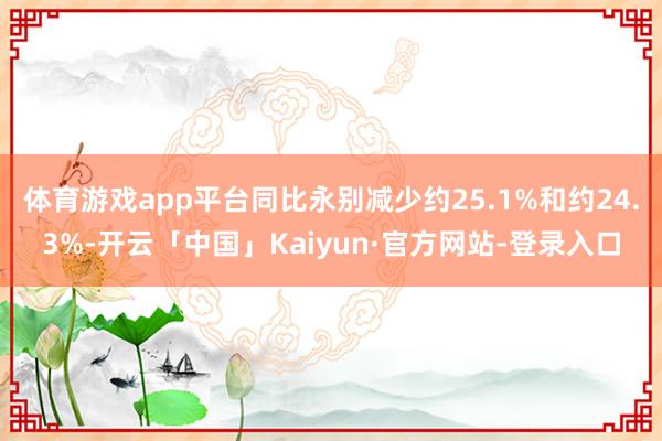 体育游戏app平台同比永别减少约25.1%和约24.3%-开云「中国」Kaiyun·官方网站-登录入口