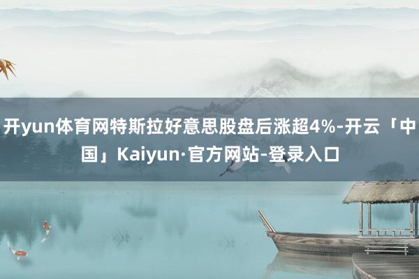 开yun体育网特斯拉好意思股盘后涨超4%-开云「中国」Kaiyun·官方网站-登录入口