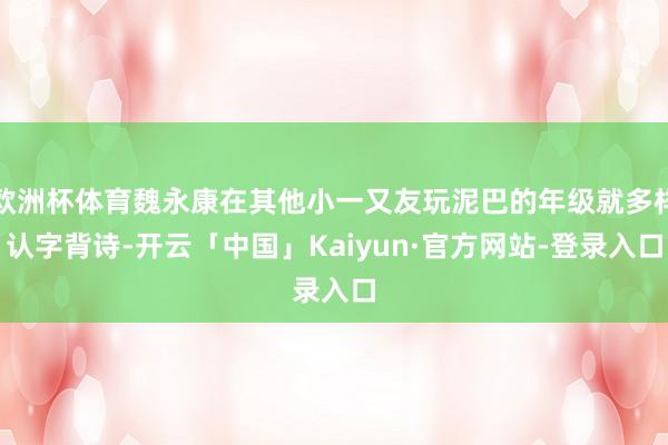 欧洲杯体育魏永康在其他小一又友玩泥巴的年级就多样认字背诗-开云「中国」Kaiyun·官方网站-登录入口