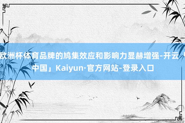 欧洲杯体育品牌的鸠集效应和影响力显赫增强-开云「中国」Kaiyun·官方网站-登录入口