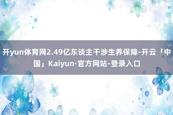 开yun体育网2.49亿东谈主干涉生养保障-开云「中国」Kaiyun·官方网站-登录入口
