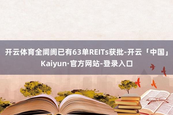 开云体育全阛阓已有63单REITs获批-开云「中国」Kaiyun·官方网站-登录入口