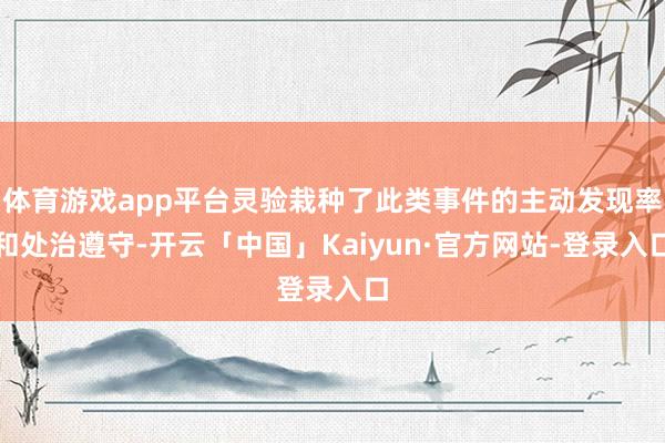 体育游戏app平台灵验栽种了此类事件的主动发现率和处治遵守-开云「中国」Kaiyun·官方网站-登录入口