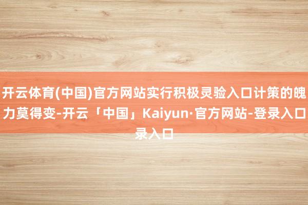 开云体育(中国)官方网站实行积极灵验入口计策的魄力莫得变-开云「中国」Kaiyun·官方网站-登录入口