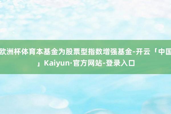 欧洲杯体育本基金为股票型指数增强基金-开云「中国」Kaiyun·官方网站-登录入口