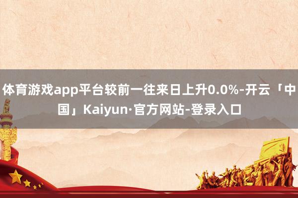 体育游戏app平台较前一往来日上升0.0%-开云「中国」Kaiyun·官方网站-登录入口