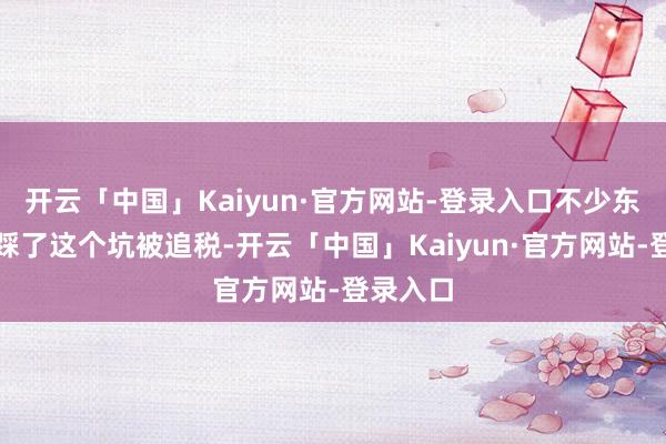 开云「中国」Kaiyun·官方网站-登录入口不少东说念主踩了这个坑被追税-开云「中国」Kaiyun·官方网站-登录入口