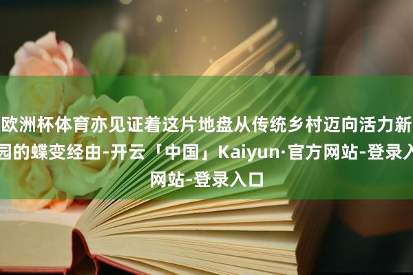 欧洲杯体育亦见证着这片地盘从传统乡村迈向活力新家园的蝶变经由-开云「中国」Kaiyun·官方网站-登录入口