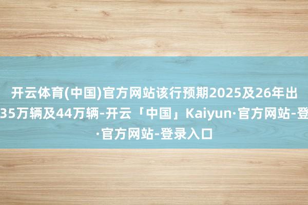 开云体育(中国)官方网站该行预期2025及26年出货量为35万辆及44万辆-开云「中国」Kaiyun·官方网站-登录入口