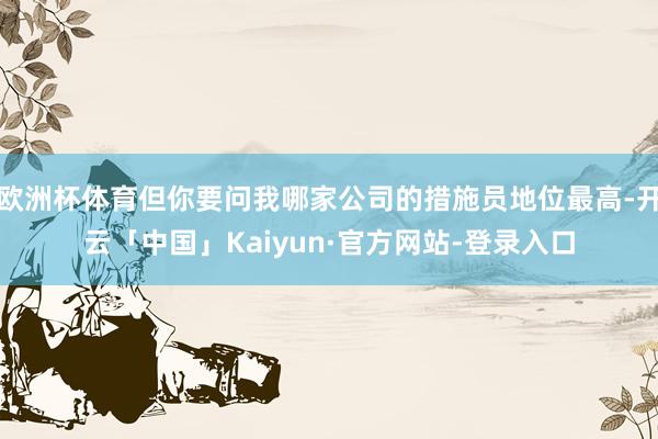 欧洲杯体育但你要问我哪家公司的措施员地位最高-开云「中国」Kaiyun·官方网站-登录入口
