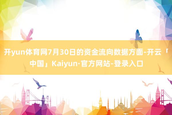 开yun体育网7月30日的资金流向数据方面-开云「中国」Kaiyun·官方网站-登录入口