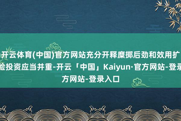 开云体育(中国)官方网站充分开释糜掷后劲和效用扩大灵验投资应当并重-开云「中国」Kaiyun·官方网站-登录入口